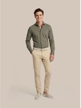 Suitable Overhemd Lange Mouw Sorona Overhemd Olijfgroen