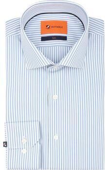 Suitable Overhemd Lange Mouw Twill Overhemd Streep Blauw