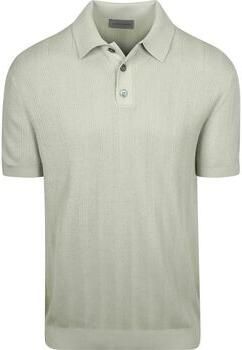 Suitable Polo Shirt Korte Mouw Knitted Jacquard Polo Lichtgroen