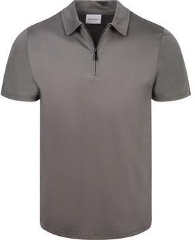 Suitable Polo Shirt Korte Mouw Poloshirt Silky Grijs