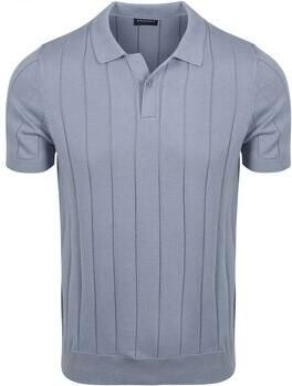 Suitable Polo Shirt Korte Mouw Respect Polo Drop Needle Staal Blauw