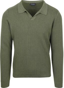 Suitable Polo Shirt Lange Mouw Trui Riva Structure Melange Groen