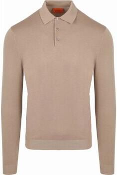 Suitable Sweater Compact Cotton Poloshirt Beige