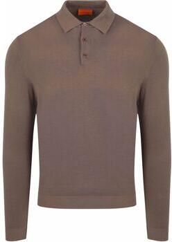 Suitable Sweater Compact Cotton Poloshirt Taupe