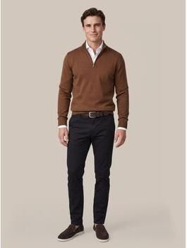 Suitable Sweater Crew Zip Merino Bruin
