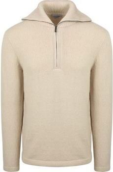 Suitable Sweater Deep Zip Pullover Boiled Wool Ecru