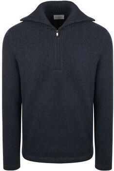 Suitable Sweater Deep Zip Pullover Boiled Wool Navy