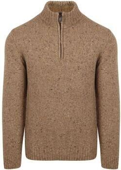 Suitable Sweater Half Zip Trui Donnegal Tweed Eco Wool Beige