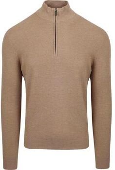 Suitable Sweater Half Zip Trui Structuur Beige