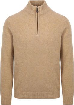 Suitable Sweater Half Zip Trui Wol Beige