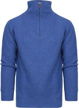Suitable Sweater Half Zip Trui Wol Blend Blauw