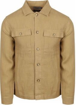Suitable Sweater Linnen Overshirt Beige