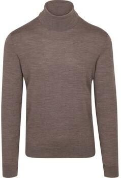 Suitable Sweater Merino Coltrui Melange Taupe