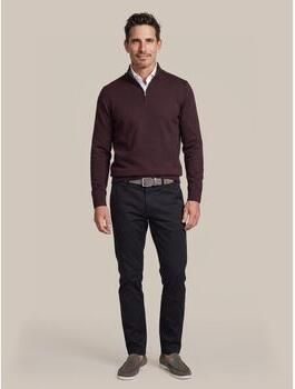 Suitable Sweater Merino Half Zip Trui Bordeaux