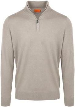 Suitable Sweater Merino Half Zip Trui Bright Taupe