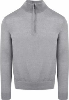 Suitable Sweater Merino Half Zip Trui Grijs