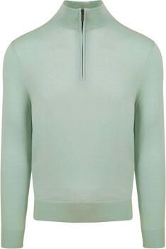 Suitable Sweater Merino Half Zip Trui Groen