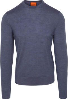 Suitable Sweater Merino Pullover Denim Blauw
