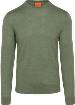 Suitable Sweater Merino Pullover Mid Groen