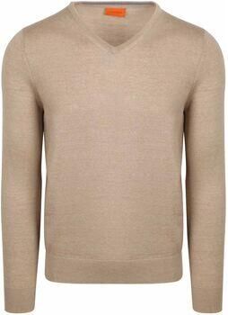 Suitable Sweater Merino Pullover V-Hals Beige