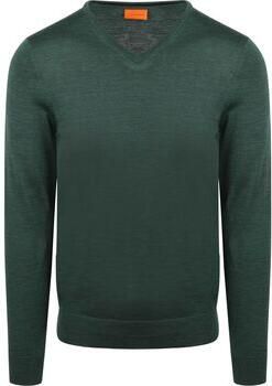 Suitable Sweater Merino Pullover V-Hals Racing Groen