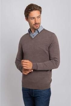 Suitable Sweater Merino Pullover V-Hals Taupe
