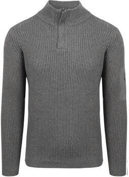 Suitable Sweater Mou Half Zip Trui Antraciet