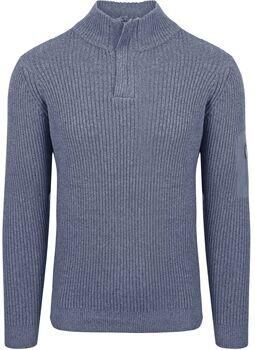 Suitable Sweaters Mou Half Zip Trui Blauw