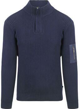 Suitable Sweater Mou Half Zip Trui Navy