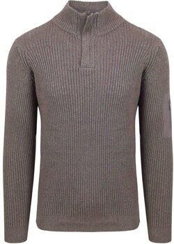 Suitable Sweater Mou Half Zip Trui Taupe