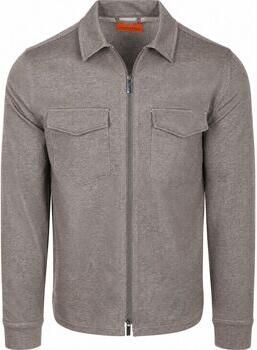 Suitable Sweater Overshirt Billy Houndstooth Tabacco