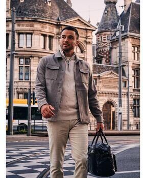 Suitable Sweater Overshirt Twill Beige
