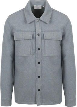 Suitable Sweater Overshirt Wool Blend Blauw
