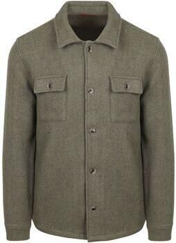 Suitable Sweater Overshirt Wool Blend Groen