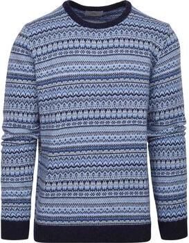 Suitable Sweater Prestige Fair Isle Pullover Blauw