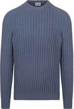 Suitable Sweater Pullover Boiled Wool Blauw