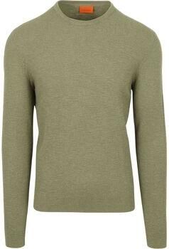Suitable Sweater Trui Structure Slub Olijfgroen