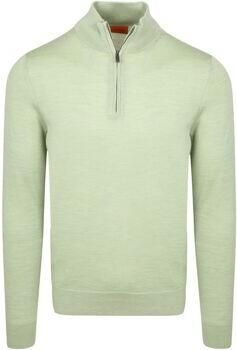 Suitable Sweaters Merino Half Zip Trui Lichtgroen