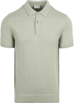 Suitable T-shirt Heavy Knitted Polo Raw Lichtgroen