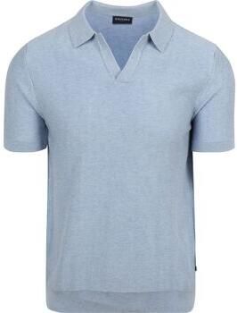 Suitable T-shirt Knitted Polo Riva Harring Lichtblauw