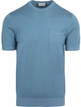 Suitable T-shirt Knitted T-shirt Pocket Compact Blauw