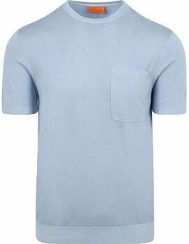 Suitable T-shirt Korte Mouw Knitted T-shirt Pocket Compact Lichtblauw