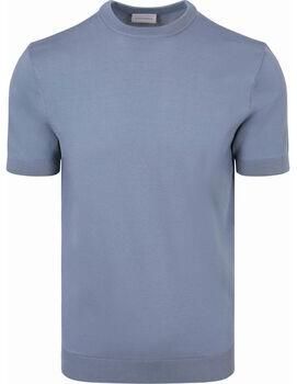 Suitable T-shirt Korte Mouw Knitted T-shirt Wake Steel Blue