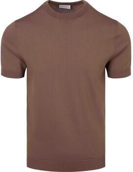 Suitable T-shirt Korte Mouw Knitted T-shirt Wake Tabacco