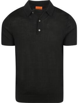 Suitable T-shirt Polo Merinowol Zwart