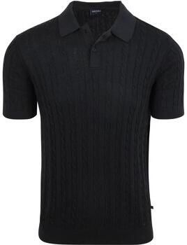 Suitable T-shirt Respect Polo Knit Cable Navy