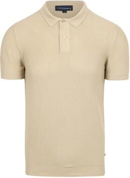 Suitable T-shirt Respect Polo Structure Knit Beige