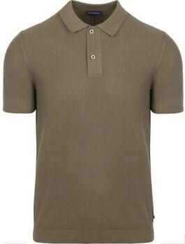Suitable T-shirt Respect Polo Structure Knit Olijfgroen