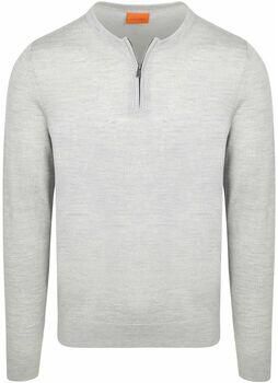 Suitable Trui Crew Zip Merino Grijs