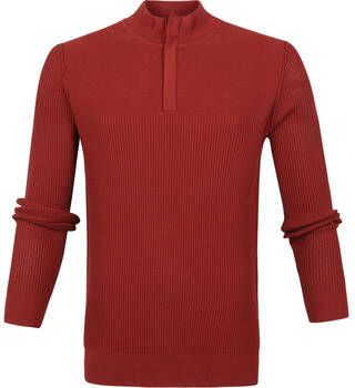 Suitable Sweater George Pullover Half Zip Roest